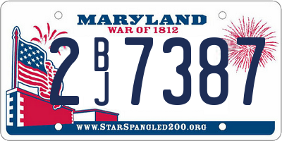 MD license plate 2BJ7387