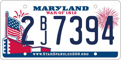 MD license plate 2BJ7394