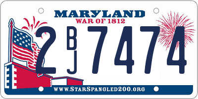 MD license plate 2BJ7474