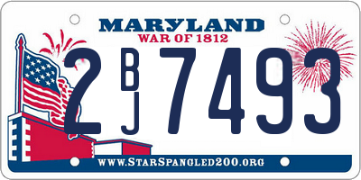 MD license plate 2BJ7493
