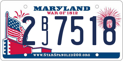MD license plate 2BJ7518