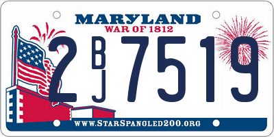 MD license plate 2BJ7519