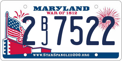 MD license plate 2BJ7522