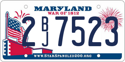 MD license plate 2BJ7523