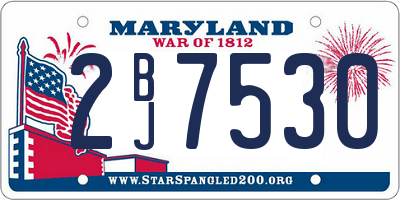 MD license plate 2BJ7530