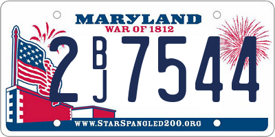 MD license plate 2BJ7544