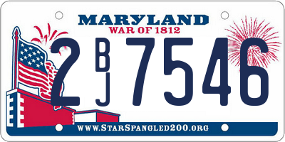 MD license plate 2BJ7546