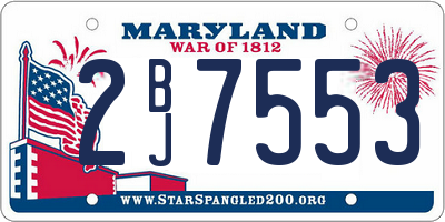 MD license plate 2BJ7553