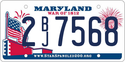 MD license plate 2BJ7568