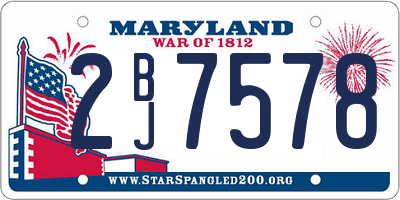 MD license plate 2BJ7578