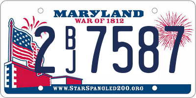 MD license plate 2BJ7587