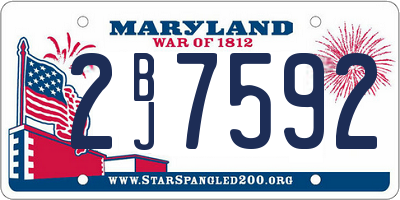 MD license plate 2BJ7592