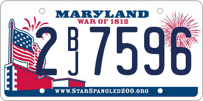 MD license plate 2BJ7596