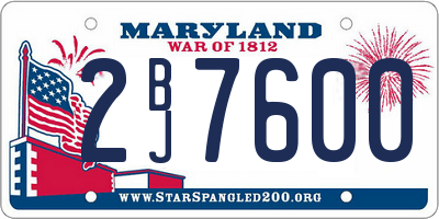 MD license plate 2BJ7600