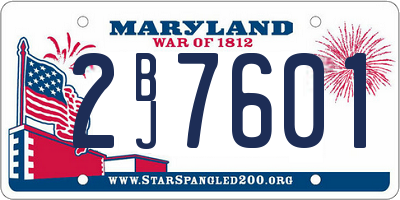 MD license plate 2BJ7601