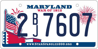 MD license plate 2BJ7607