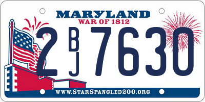 MD license plate 2BJ7630
