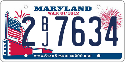 MD license plate 2BJ7634