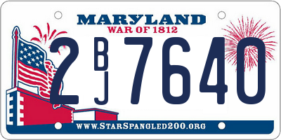 MD license plate 2BJ7640