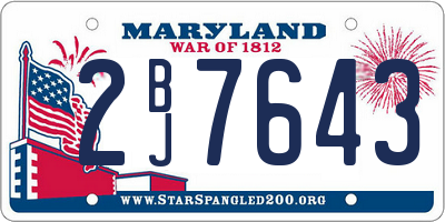 MD license plate 2BJ7643