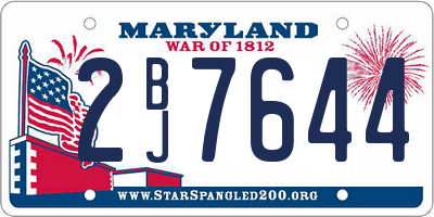 MD license plate 2BJ7644