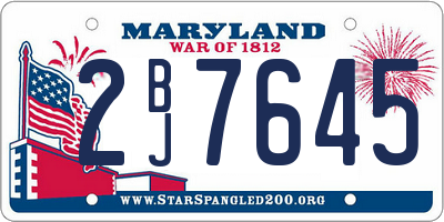 MD license plate 2BJ7645