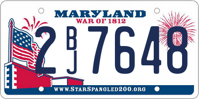 MD license plate 2BJ7648