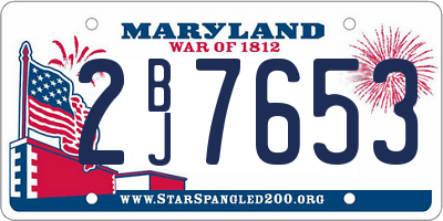 MD license plate 2BJ7653