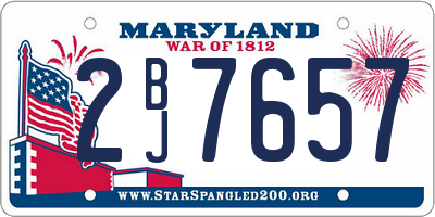 MD license plate 2BJ7657