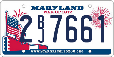 MD license plate 2BJ7661