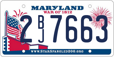 MD license plate 2BJ7663