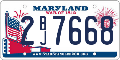 MD license plate 2BJ7668