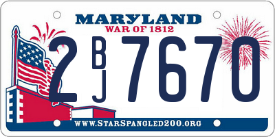 MD license plate 2BJ7670