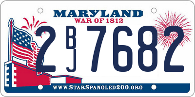 MD license plate 2BJ7682