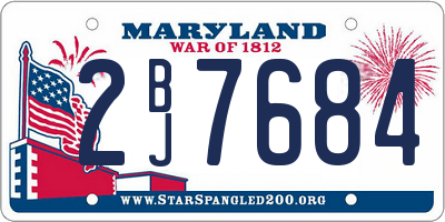 MD license plate 2BJ7684