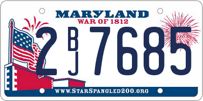 MD license plate 2BJ7685