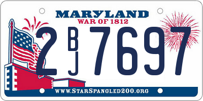 MD license plate 2BJ7697