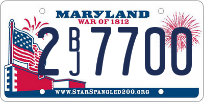 MD license plate 2BJ7700