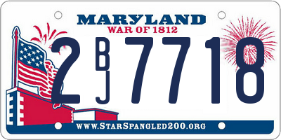 MD license plate 2BJ7718