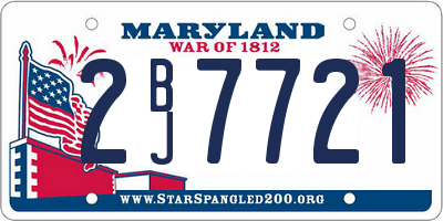 MD license plate 2BJ7721