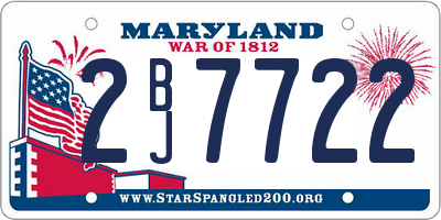 MD license plate 2BJ7722