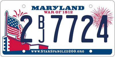 MD license plate 2BJ7724