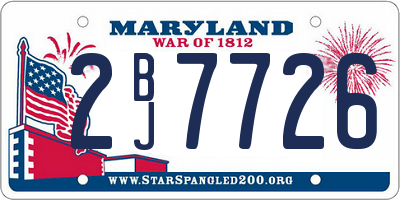 MD license plate 2BJ7726