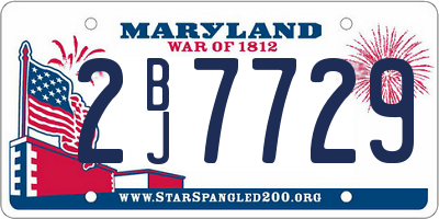 MD license plate 2BJ7729