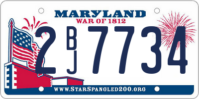 MD license plate 2BJ7734