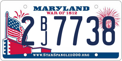 MD license plate 2BJ7738