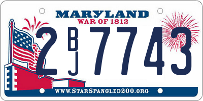 MD license plate 2BJ7743