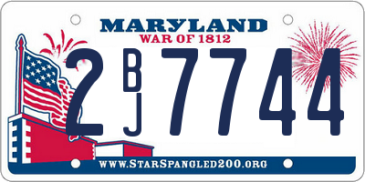 MD license plate 2BJ7744