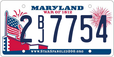 MD license plate 2BJ7754