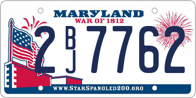 MD license plate 2BJ7762